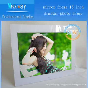 Mirror frame 15 inch digital photo frame browser wifi